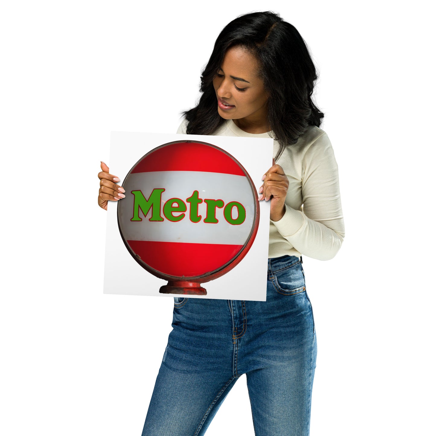 Retro Metro Globe Style Metal prints