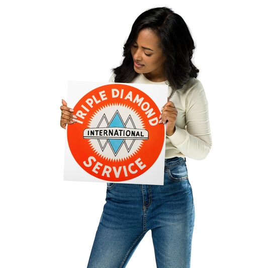 Triple Diamond Service Tin Style Metal prints