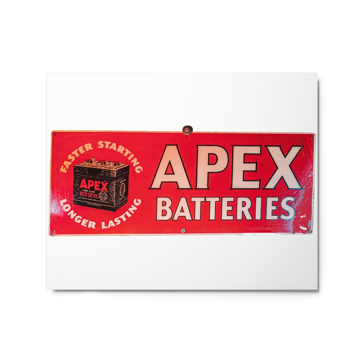 Apex Batteries Retro Tin Style Metal prints