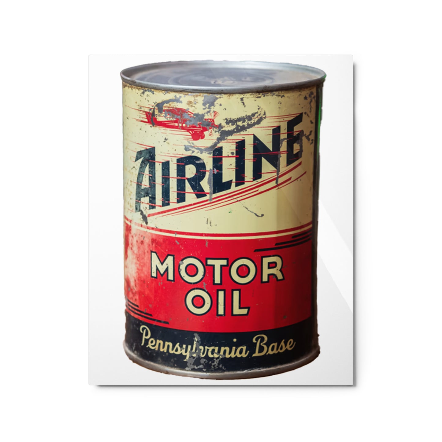 Aviation Oil Soup Can Style Metal prints