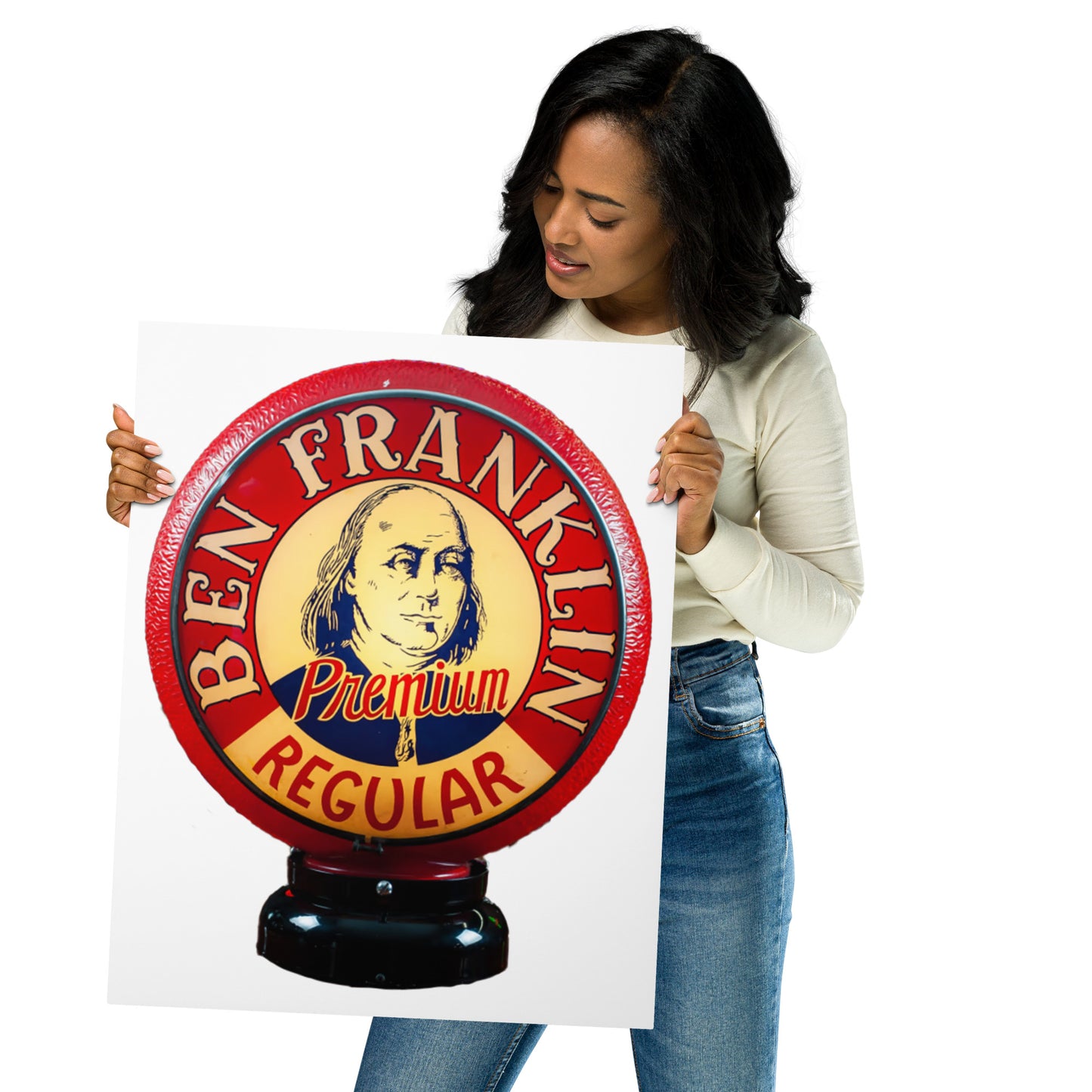 Ben Franklin Globe Style Metal prints