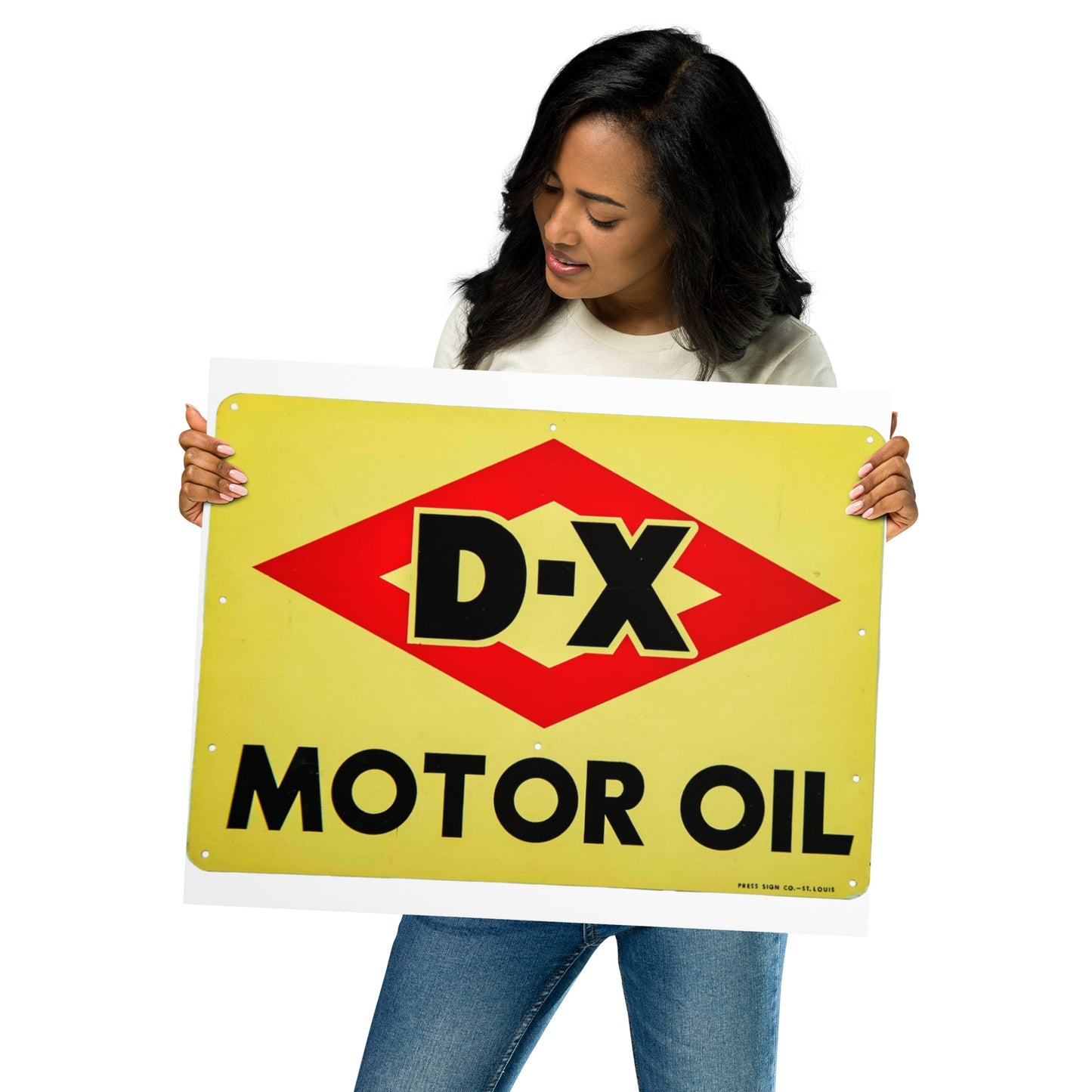 DX Oil Vintage Sign Style Metal prints