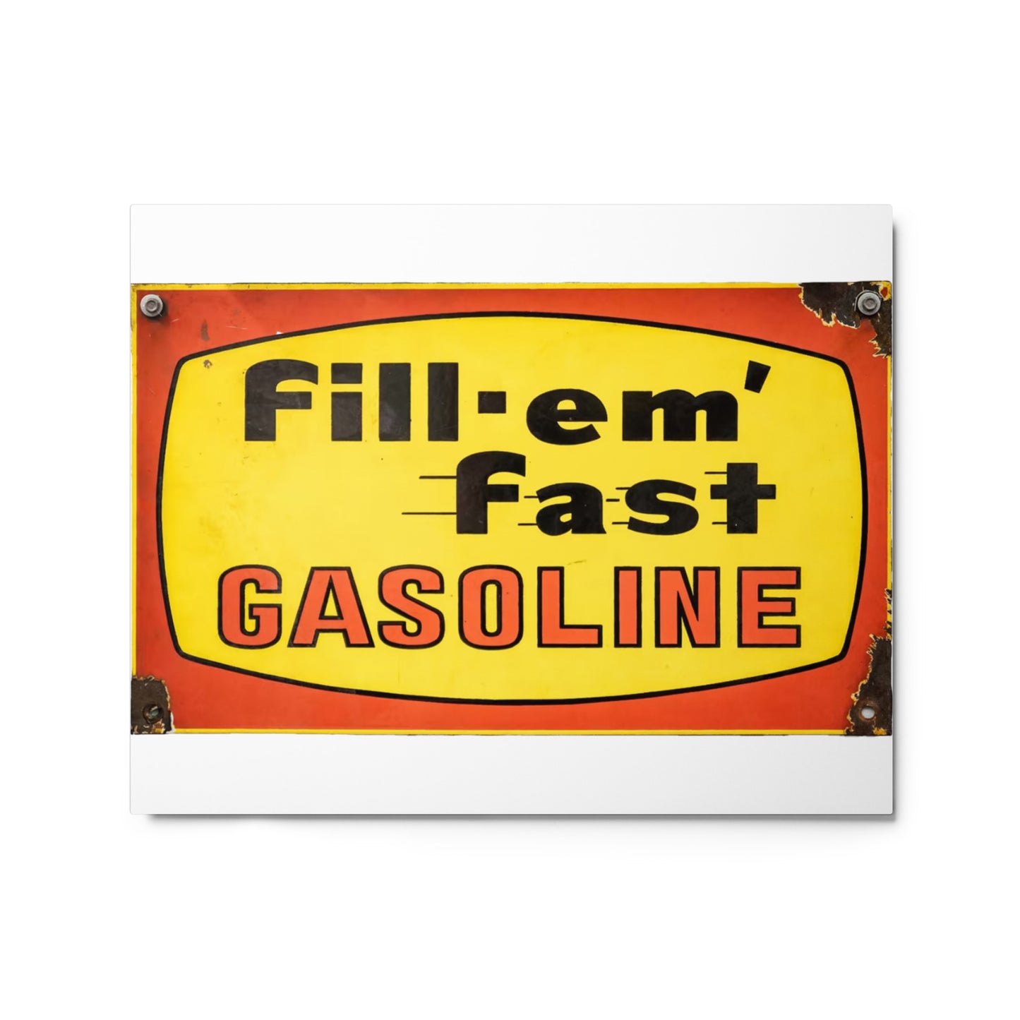 Vintage Gas Sign Patina Style Metal prints