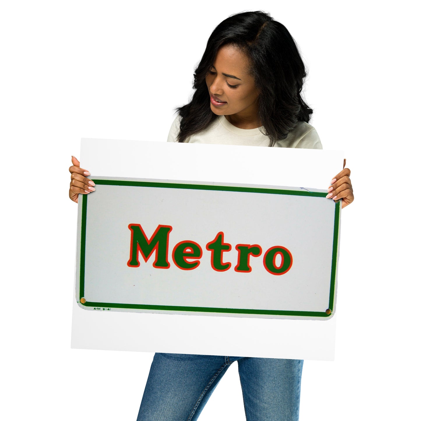 Retro Metro Tin Style Metal prints