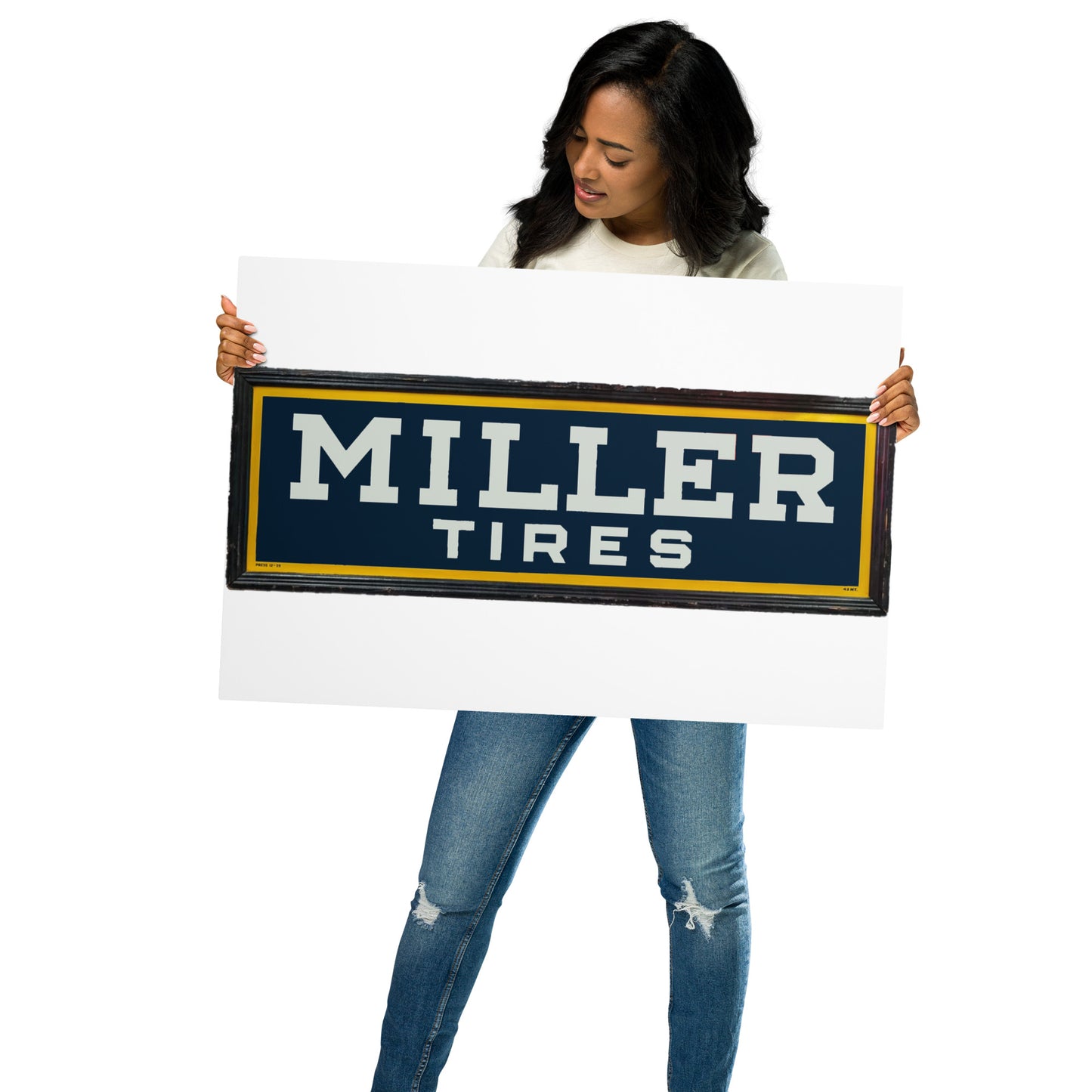 Vintage Miller Tire Sign Metal prints