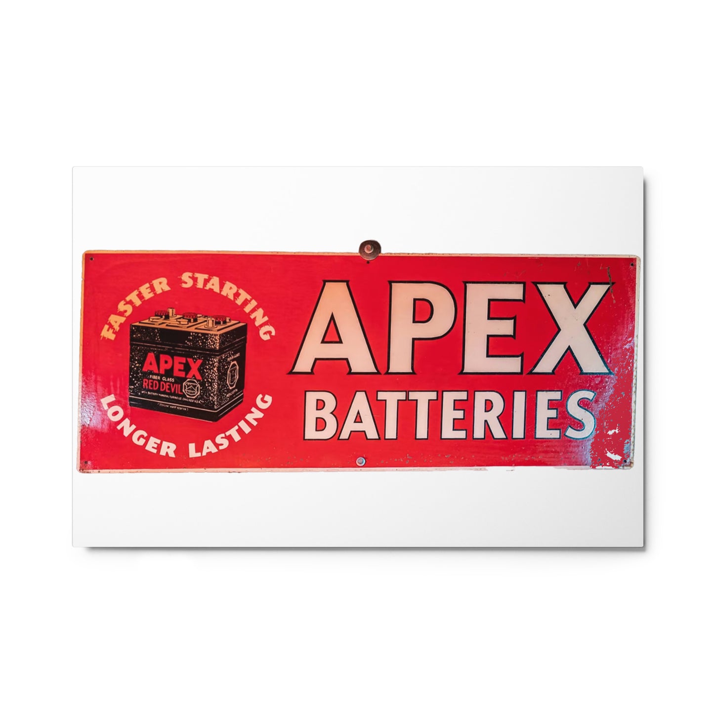 Apex Batteries Retro Tin Style Metal prints