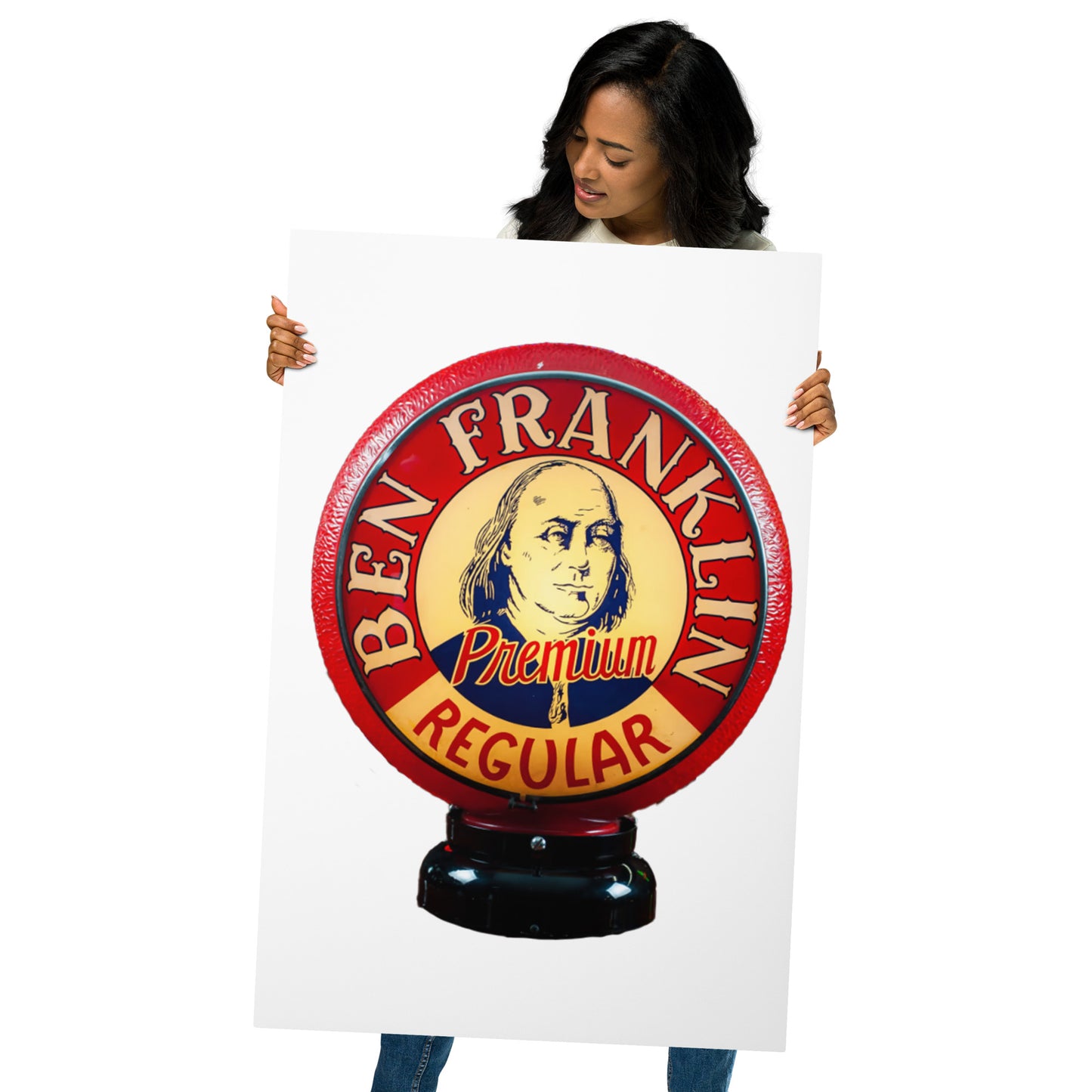 Ben Franklin Globe Style Metal prints