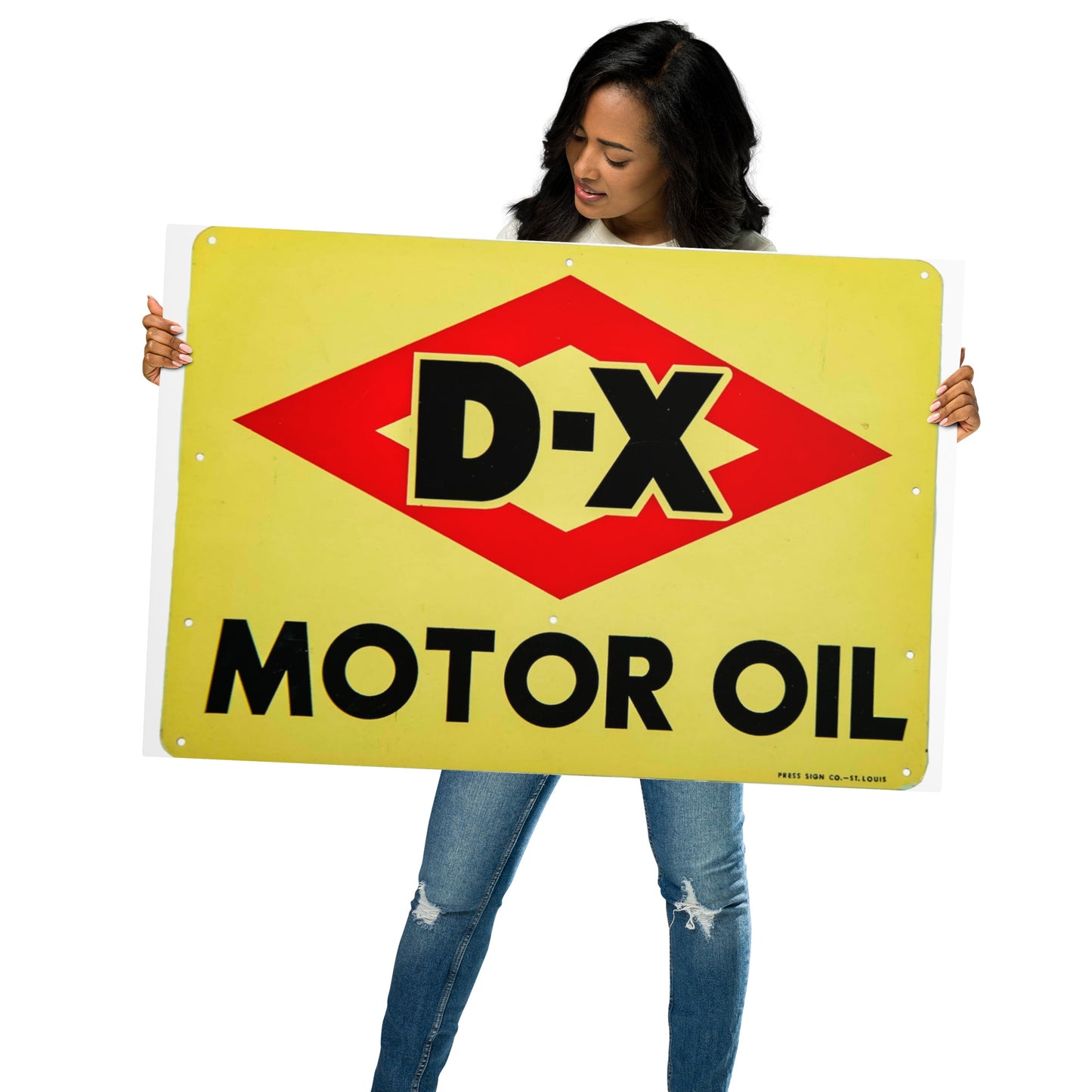 DX Oil Vintage Sign Style Metal prints