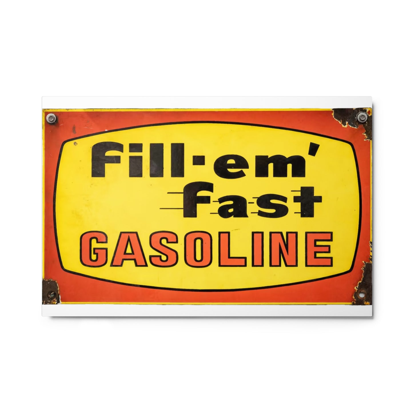 Vintage Gas Sign Patina Style Metal prints