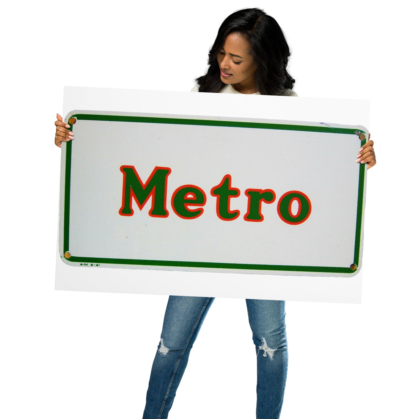 Retro Metro Tin Style Metal prints