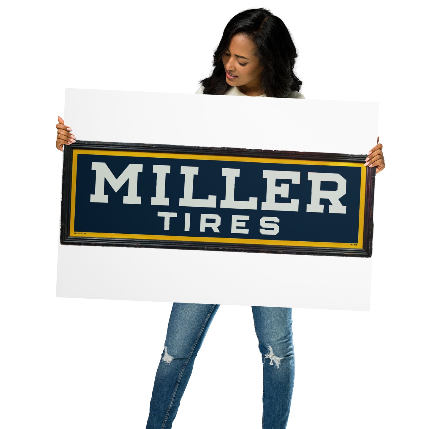 Vintage Miller Tire Sign Metal prints