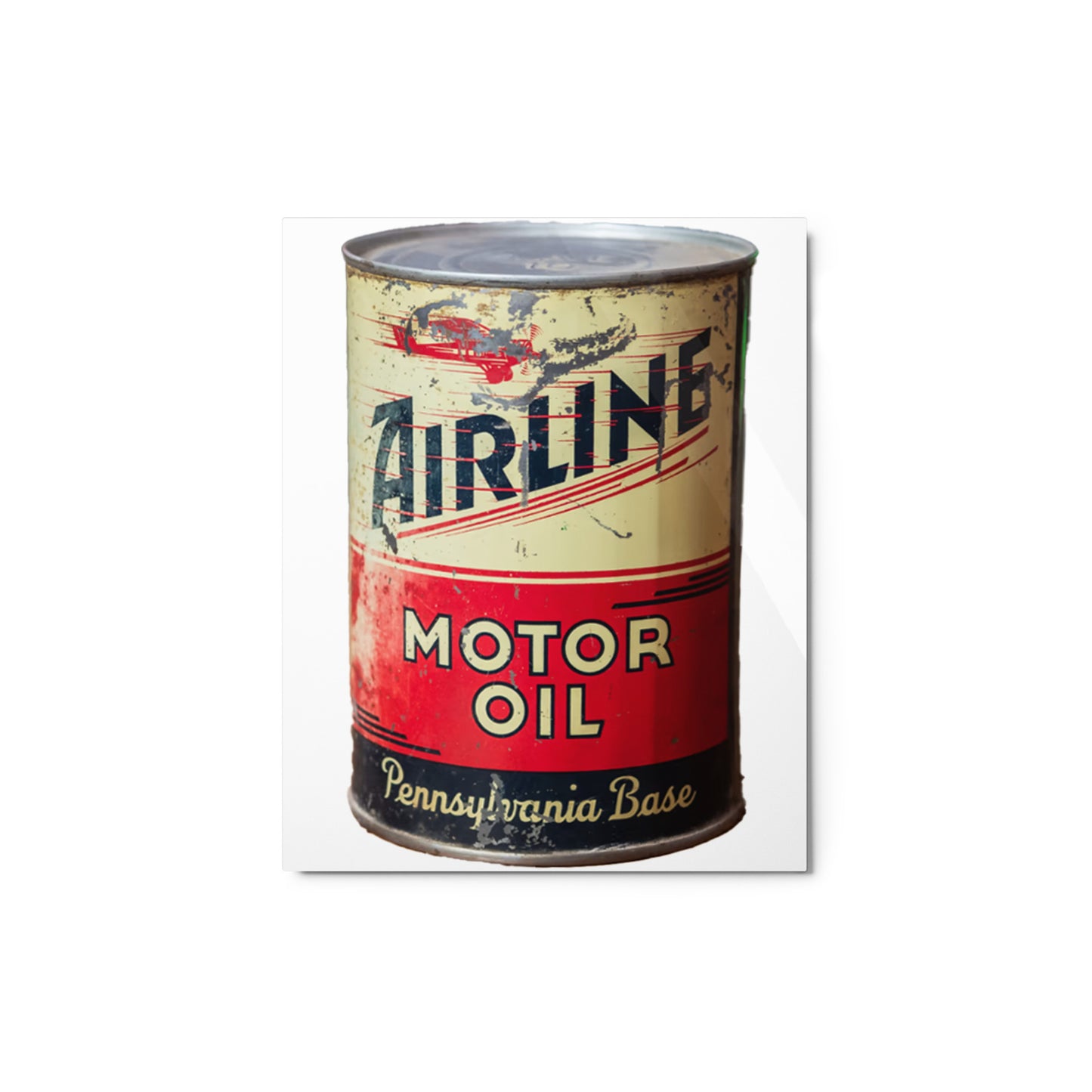 Aviation Oil Soup Can Style Metal prints