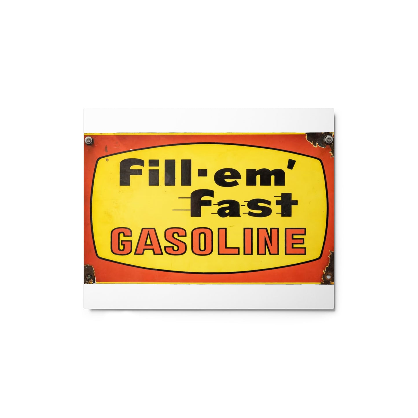 Vintage Gas Sign Patina Style Metal prints