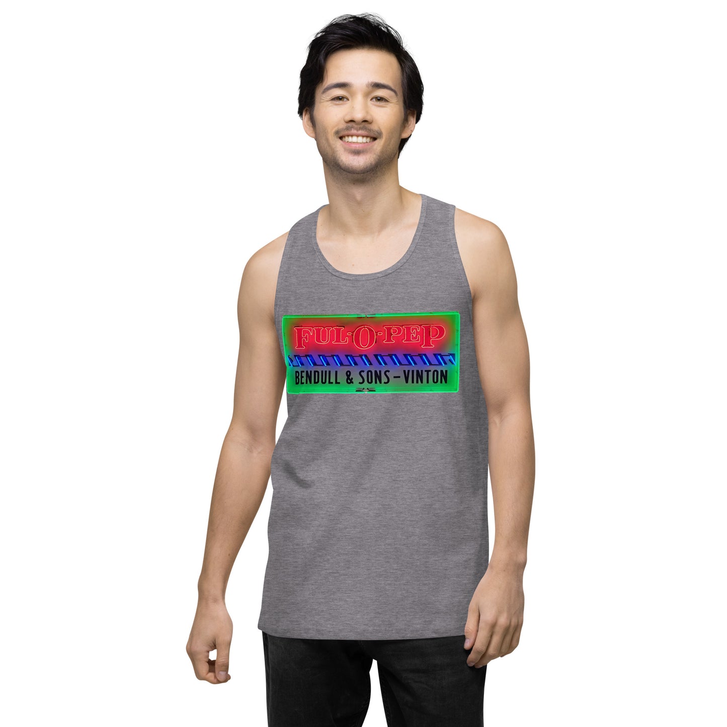 Vintage Racing Sign Neon Style Men’s premium tank top