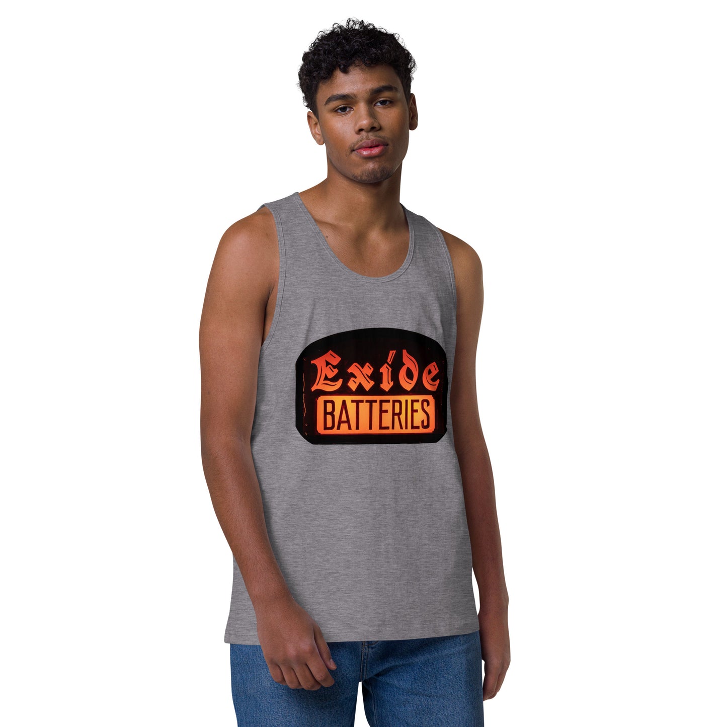 Vintage Battery Sign Men’s premium tank top