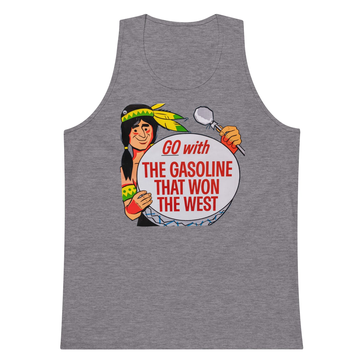 Vintage Road Art Gas Sign Men’s premium tank top