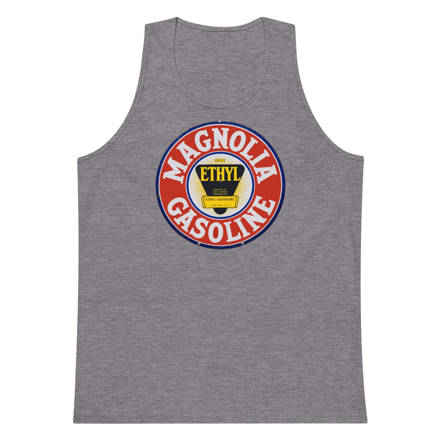 Retro Tin Gas Sign Magnolia Men’s premium tank top