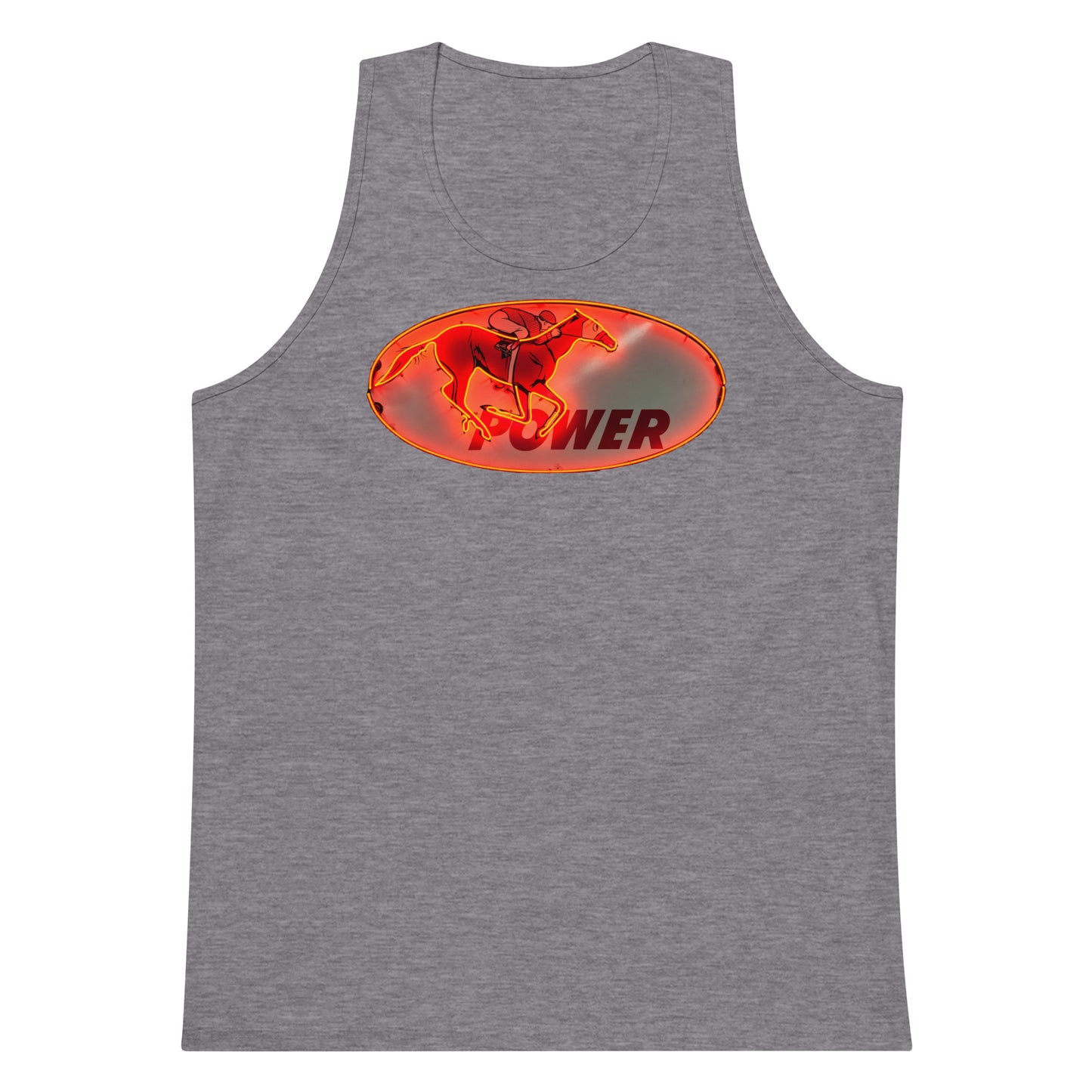 Retro Neon Sign Power Men’s premium tank top