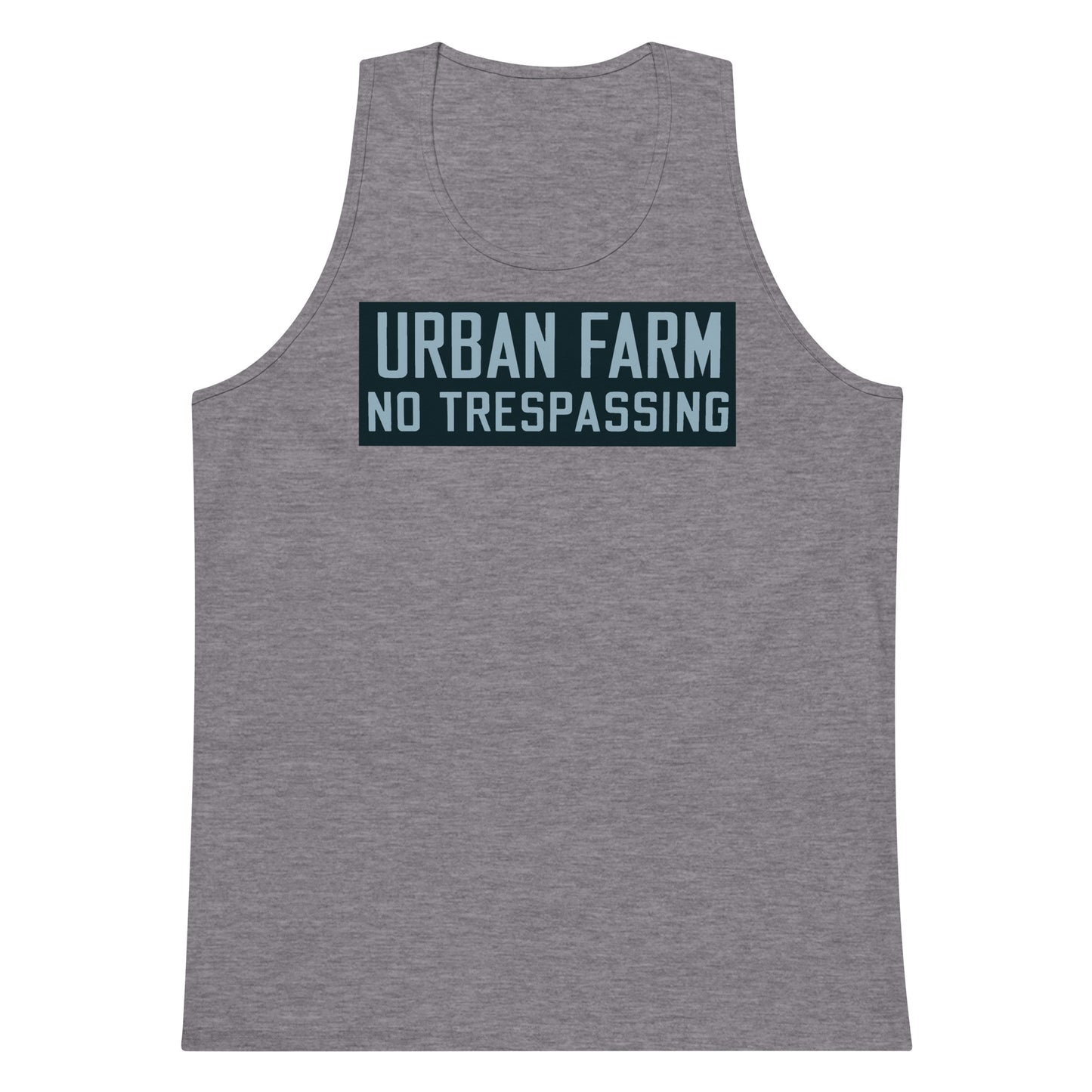 Retro Urban Farm Sign Porcelain Style Men’s premium tank top