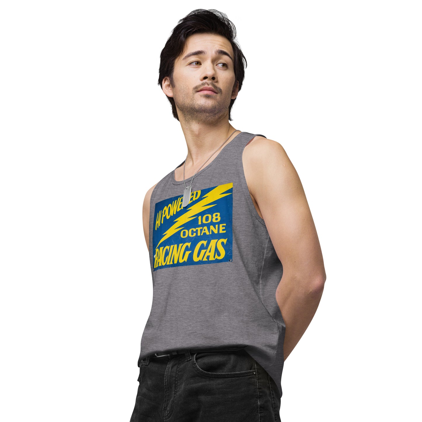 Vintage Racing Gas 108 Octane Porcelain Style Men’s premium tank top