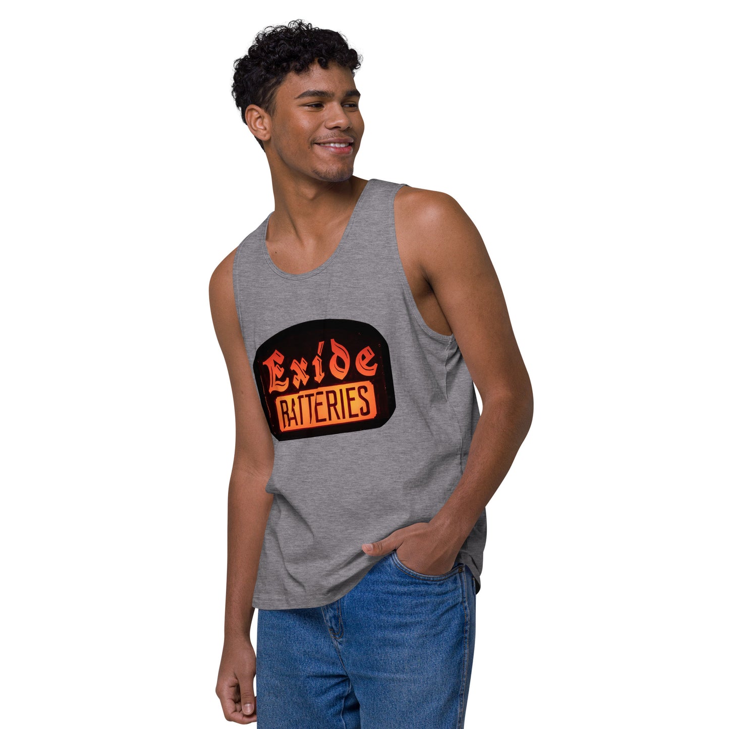 Vintage Battery Sign Men’s premium tank top