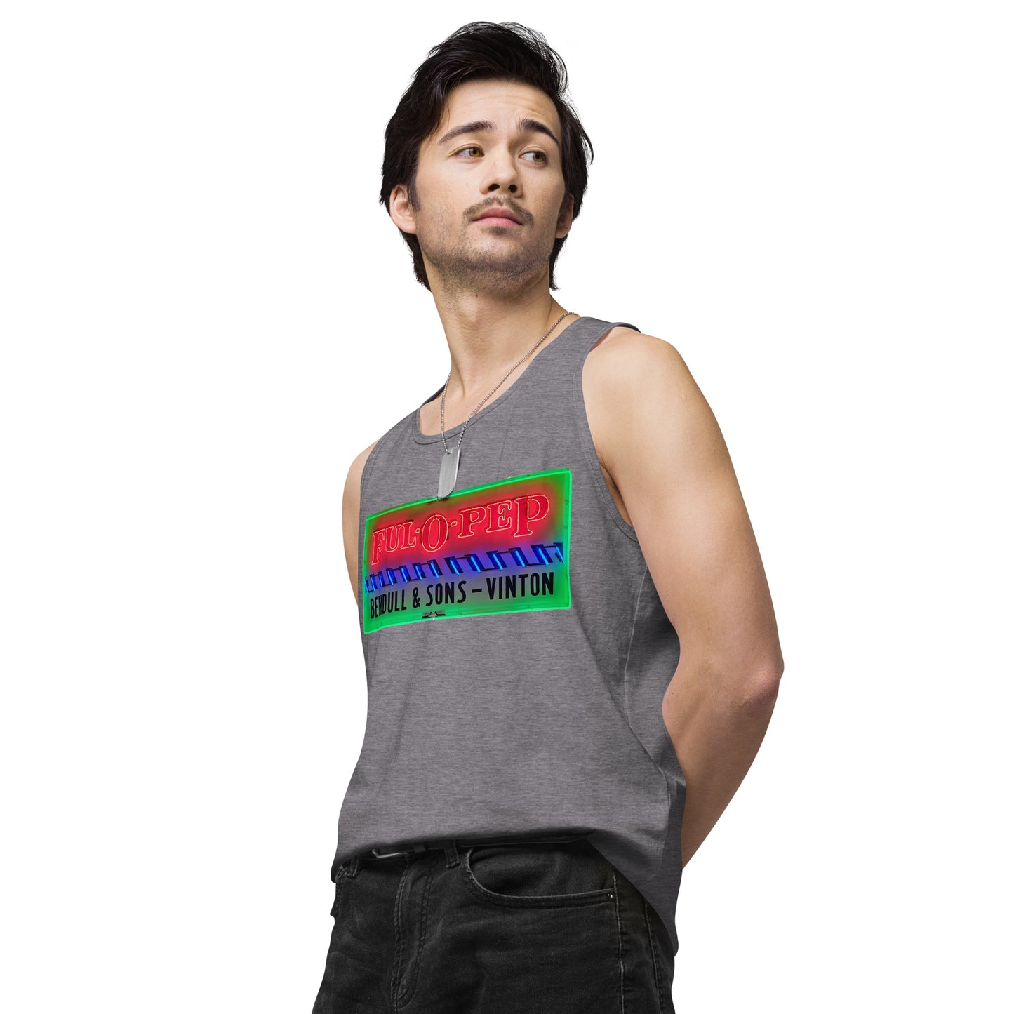 Vintage Racing Sign Neon Style Men’s premium tank top