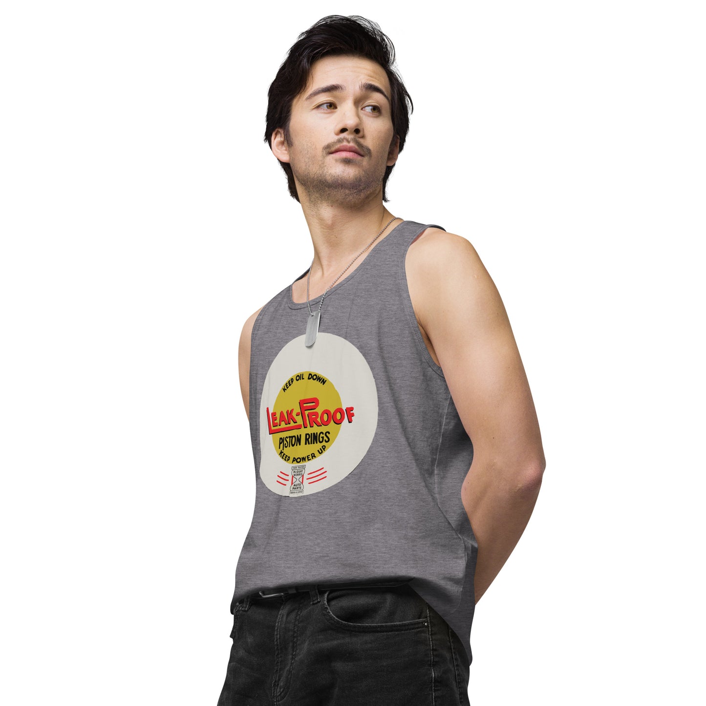 Leak-proof Vintage Oil Can Patina Style premium tank top