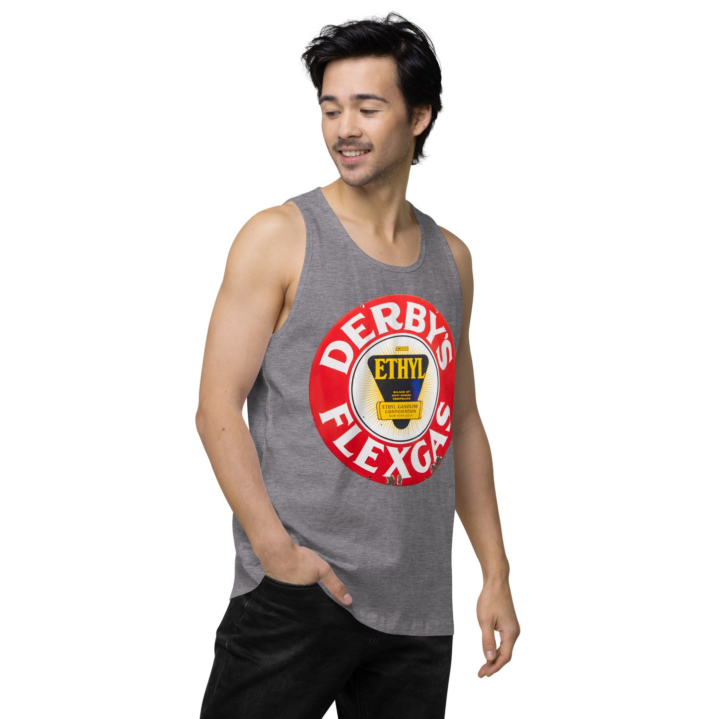 Vintage Derby Gas Tin Painted Design Men’s premium tank top