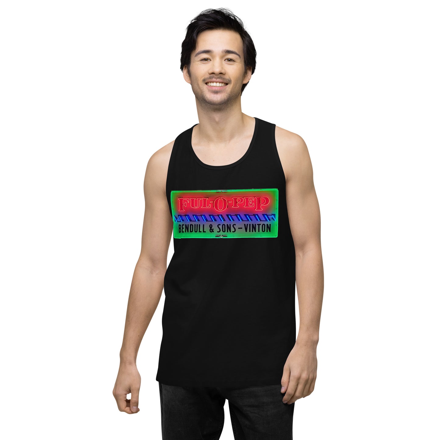 Vintage Racing Sign Neon Style Men’s premium tank top