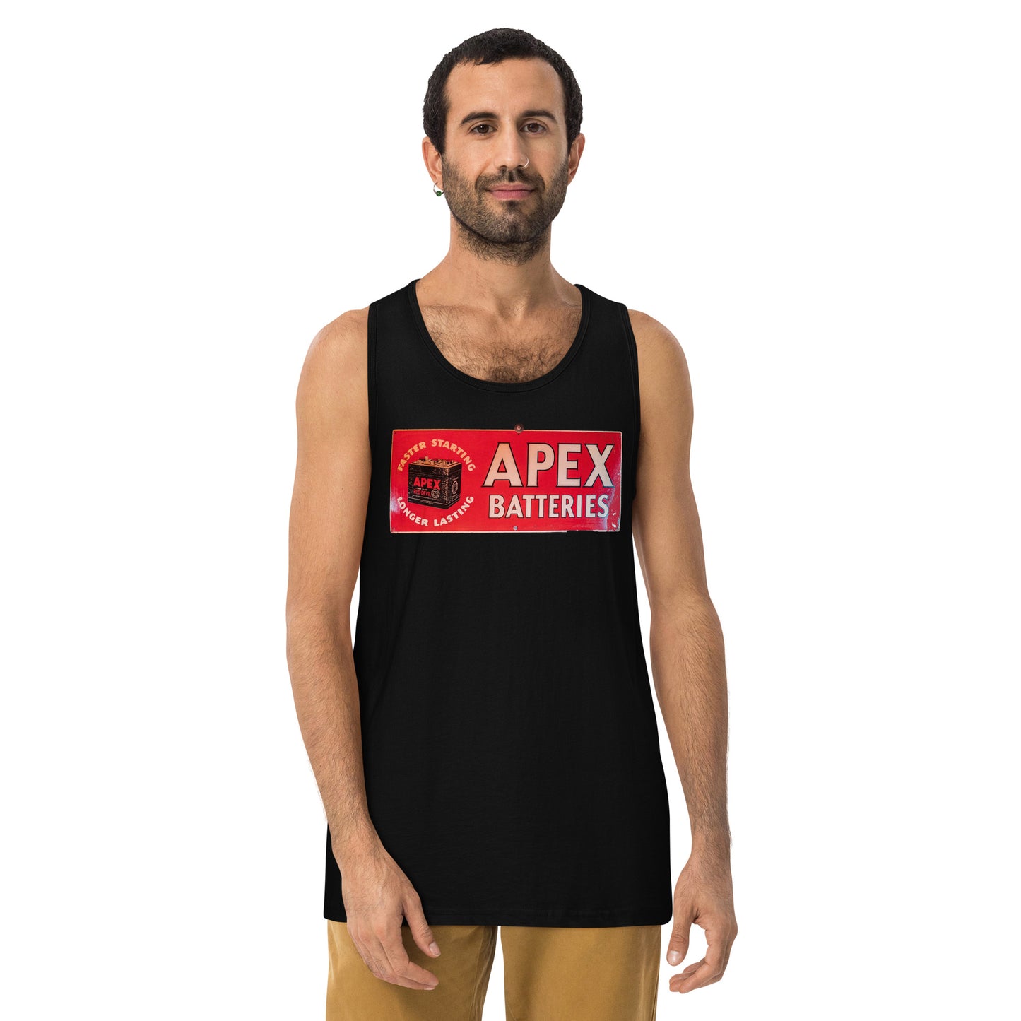 Apex Batteries Retro Tin Style Men’s premium tank top