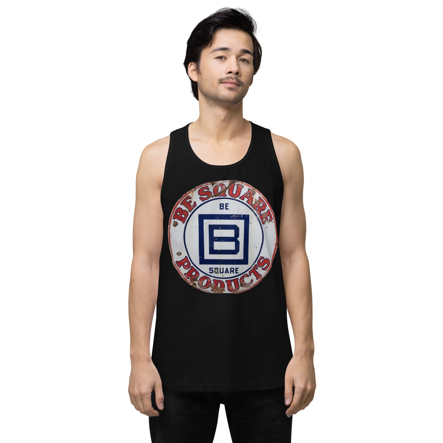 B Square Design Porcelain Men’s premium tank top