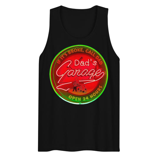 Dads Garage Retro Neon Sign Men’s premium tank top