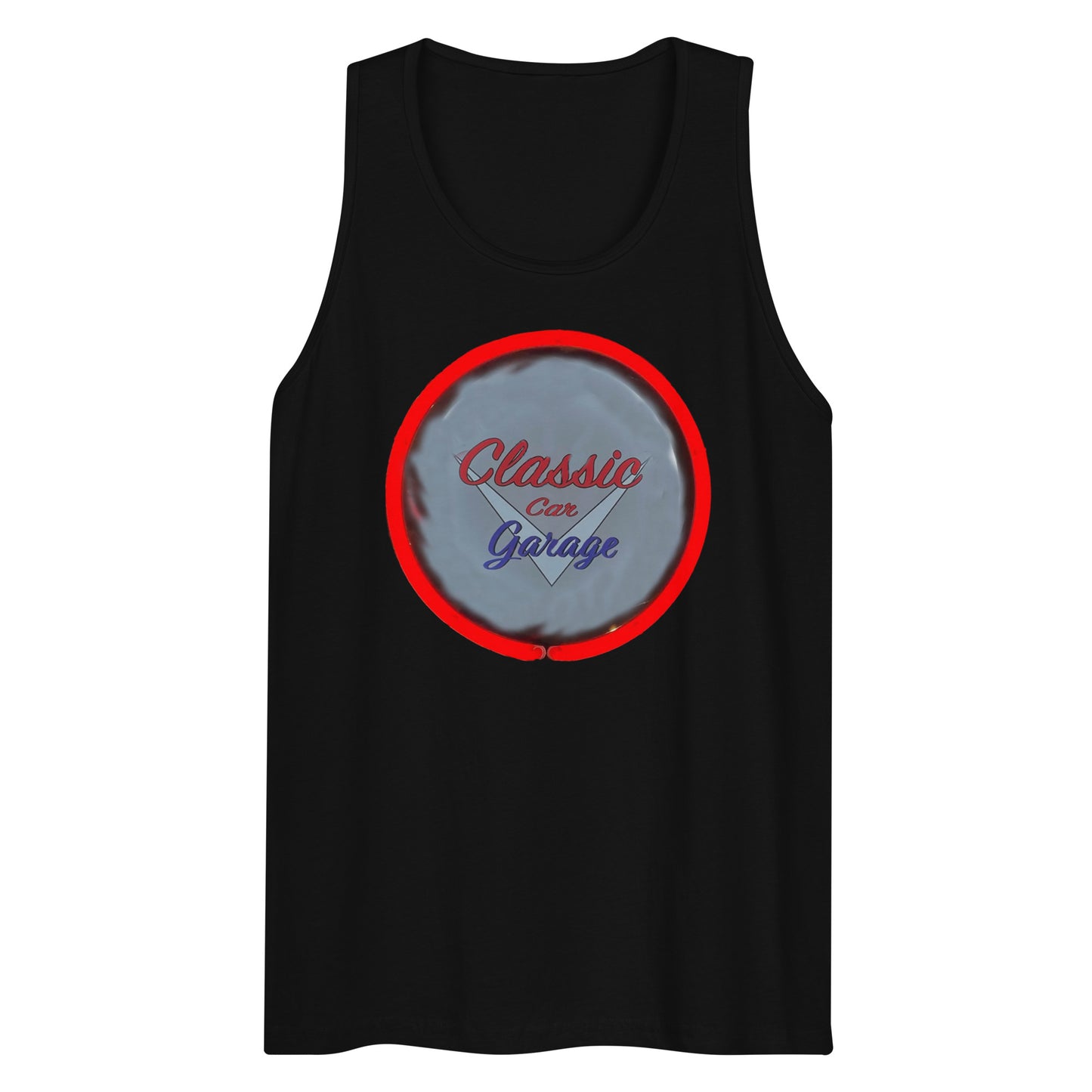 Classic Car Garage Neon Graffiti Style Men’s premium tank top