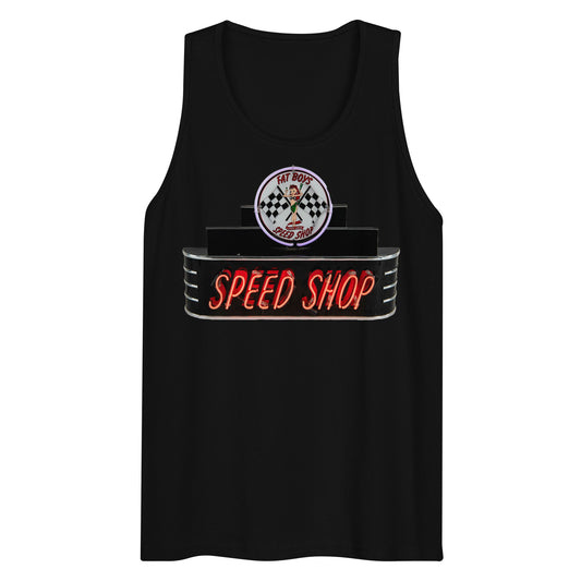 Vintage Neon Speed Shop Sign Men’s premium tank top