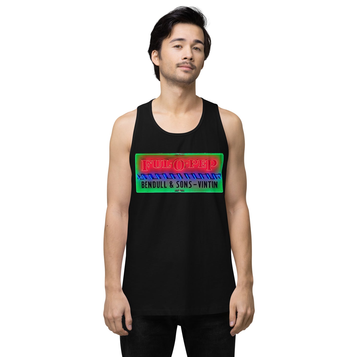 Vintage Racing Sign Neon Style Men’s premium tank top