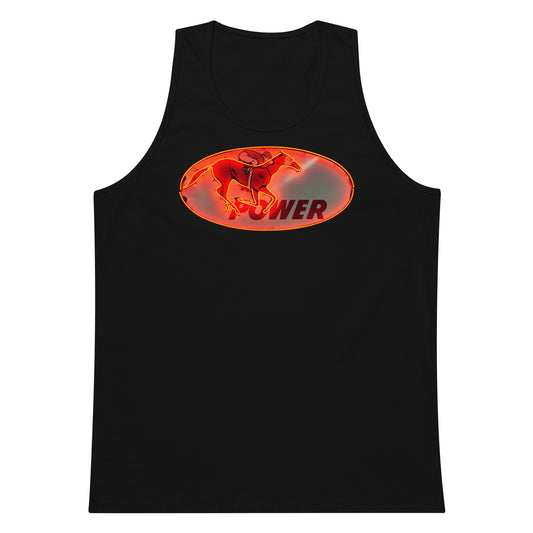 Retro Neon Sign Power Men’s premium tank top