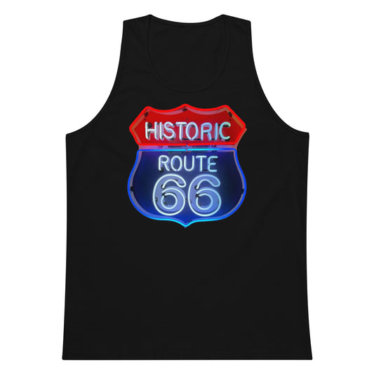 Vintage Route 66 Neon Style Men’s premium tank top