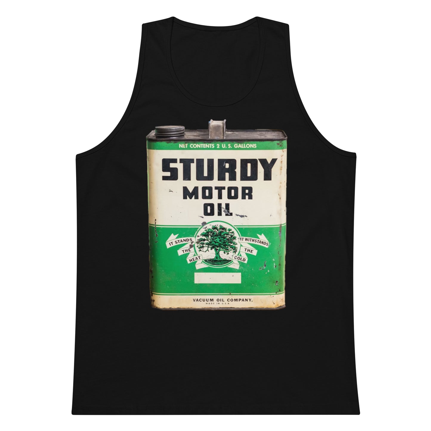 Vintage Sturdy Oil Can Patina Style Men’s premium tank top