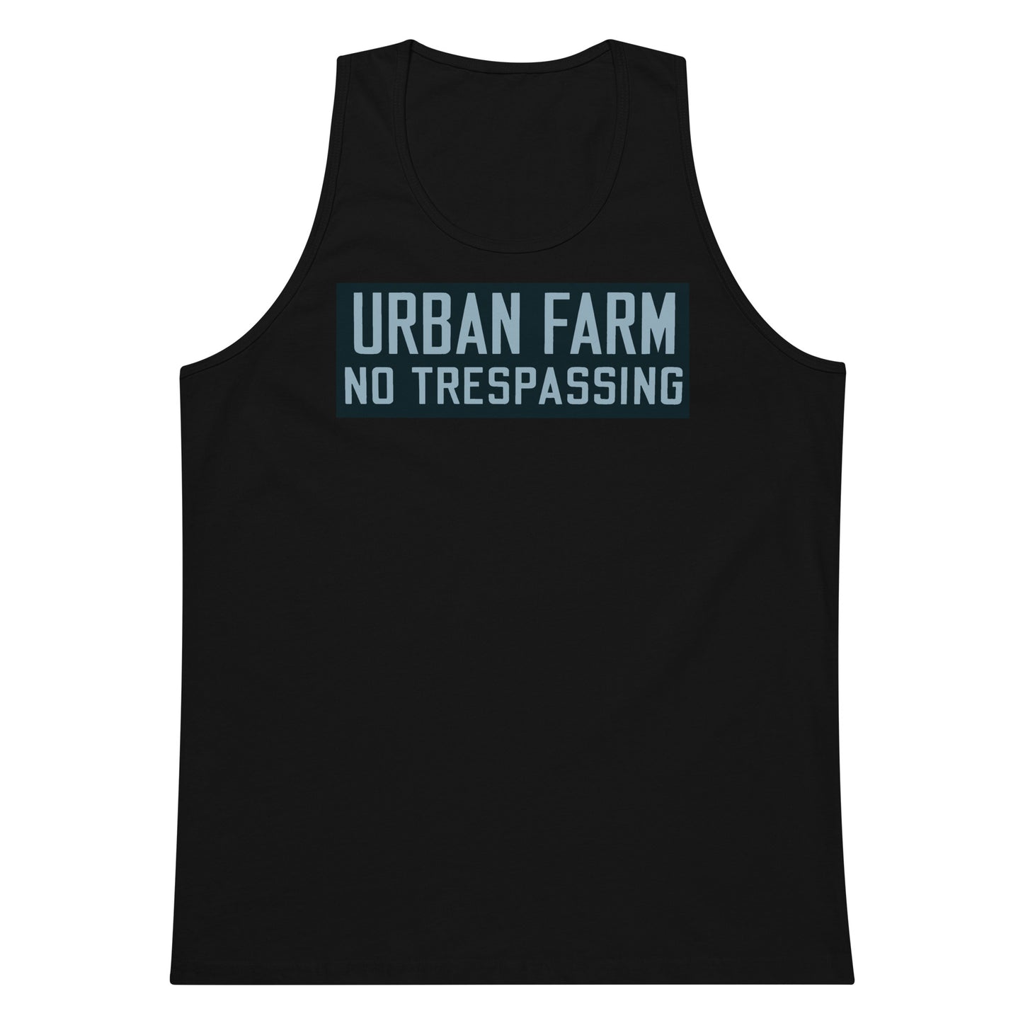 Retro Urban Farm Sign Porcelain Style Men’s premium tank top