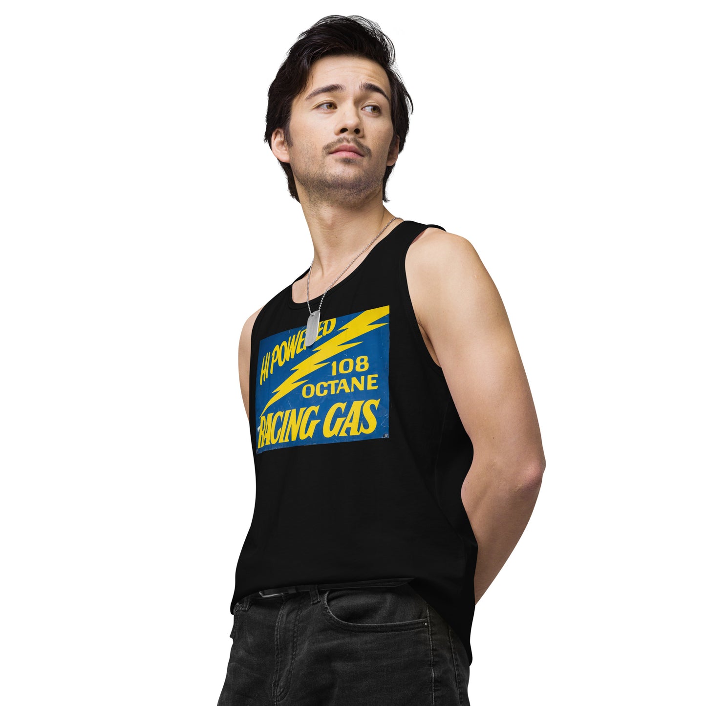 Vintage Racing Gas 108 Octane Porcelain Style Men’s premium tank top