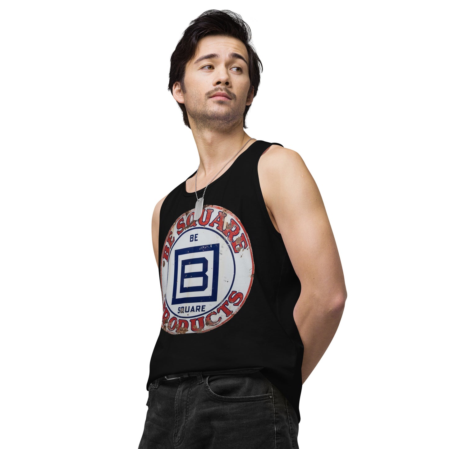 B Square Design Porcelain Men’s premium tank top