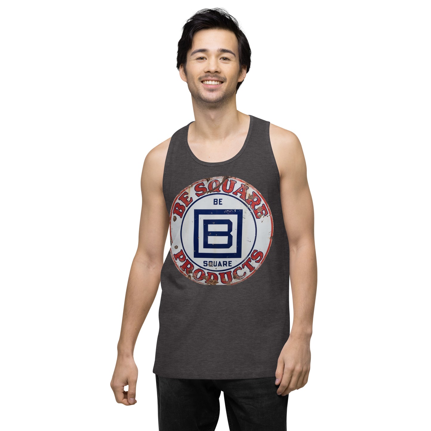 B Square Design Porcelain Men’s premium tank top