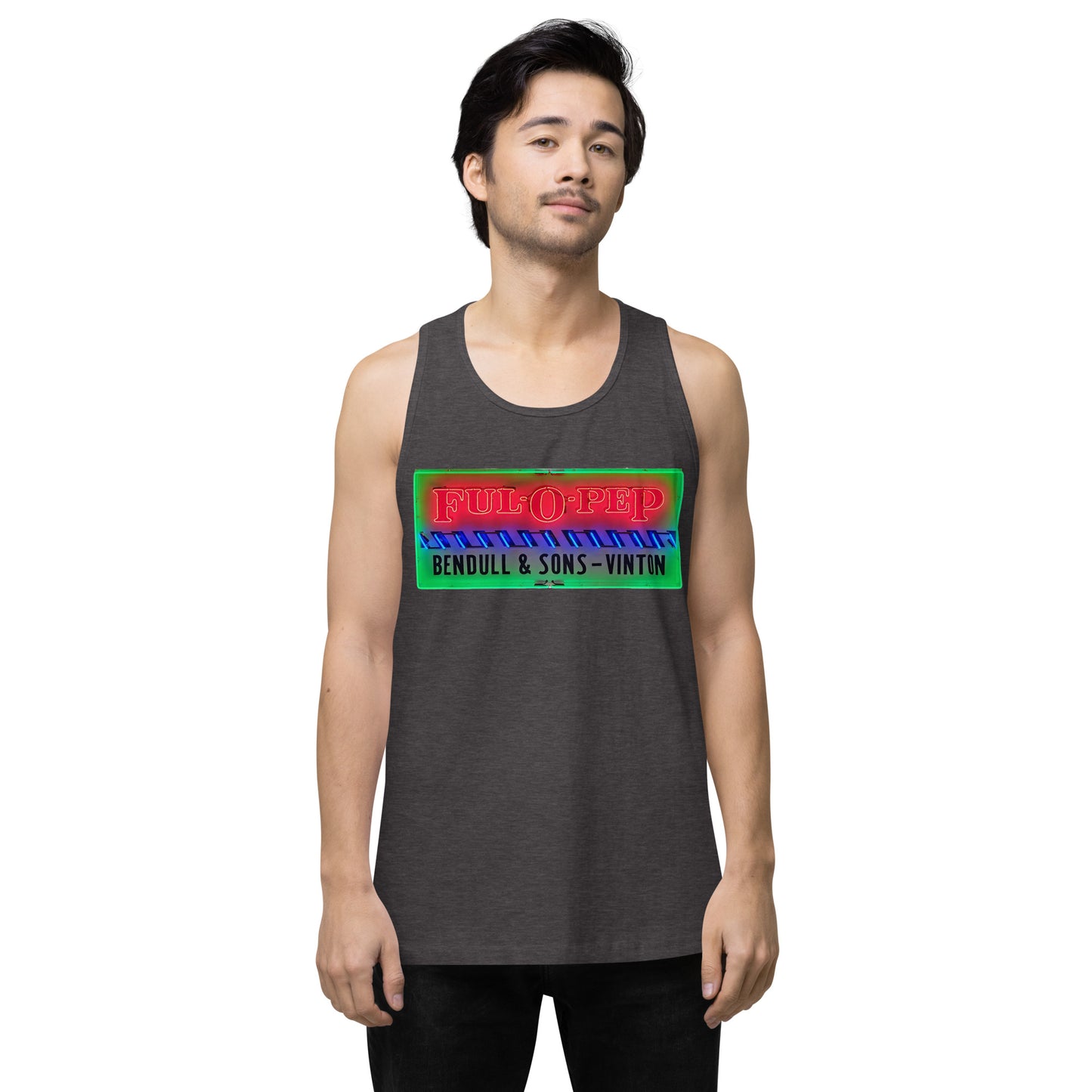 Vintage Racing Sign Neon Style Men’s premium tank top