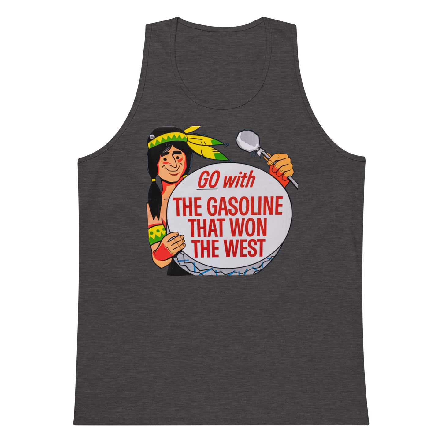 Vintage Road Art Gas Sign Men’s premium tank top