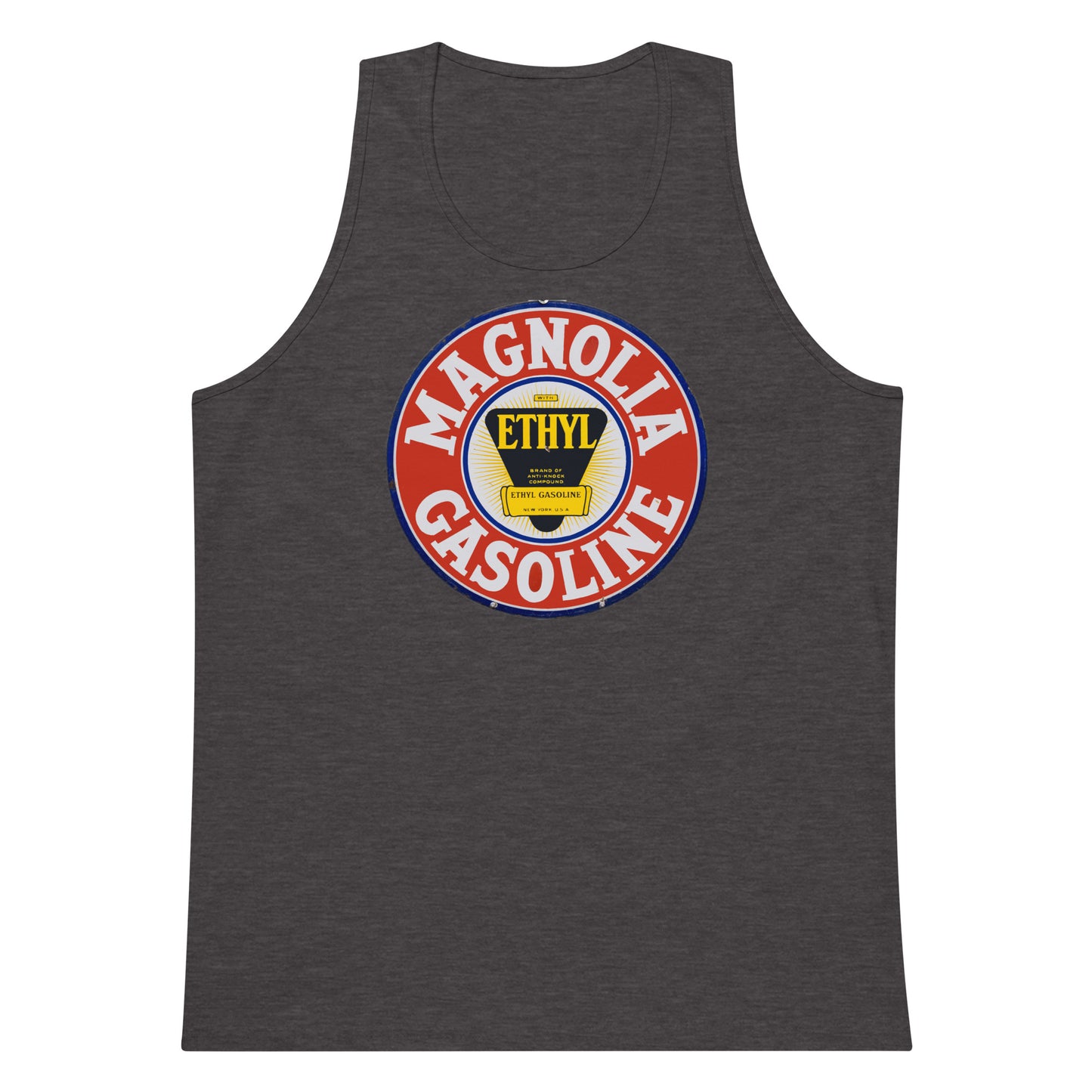 Retro Tin Gas Sign Magnolia Men’s premium tank top