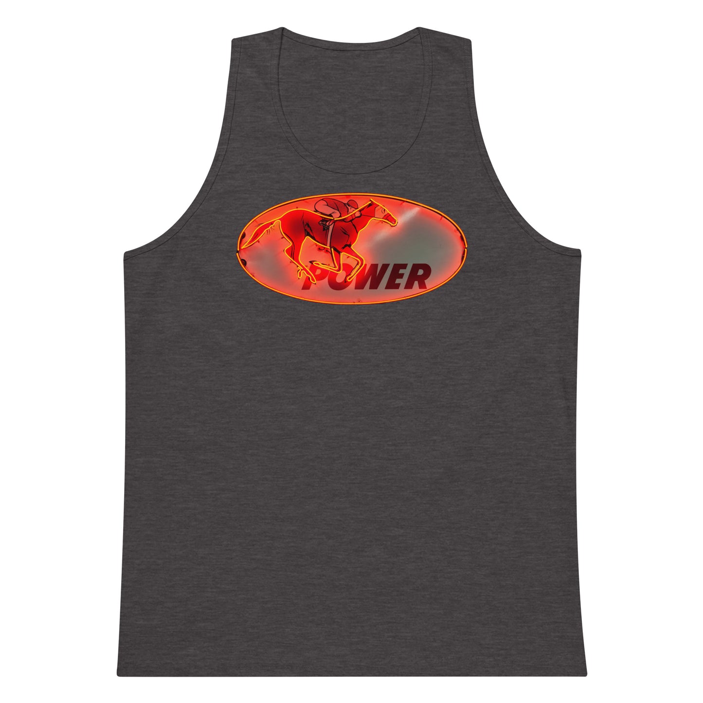 Retro Neon Sign Power Men’s premium tank top