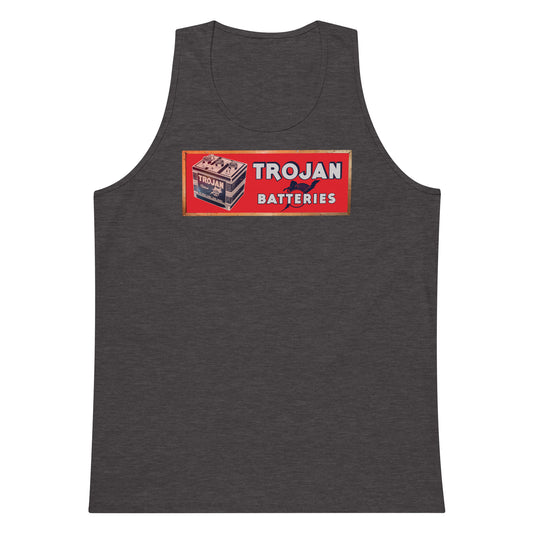 Vintage Trojan Battery Sign Men’s premium tank top