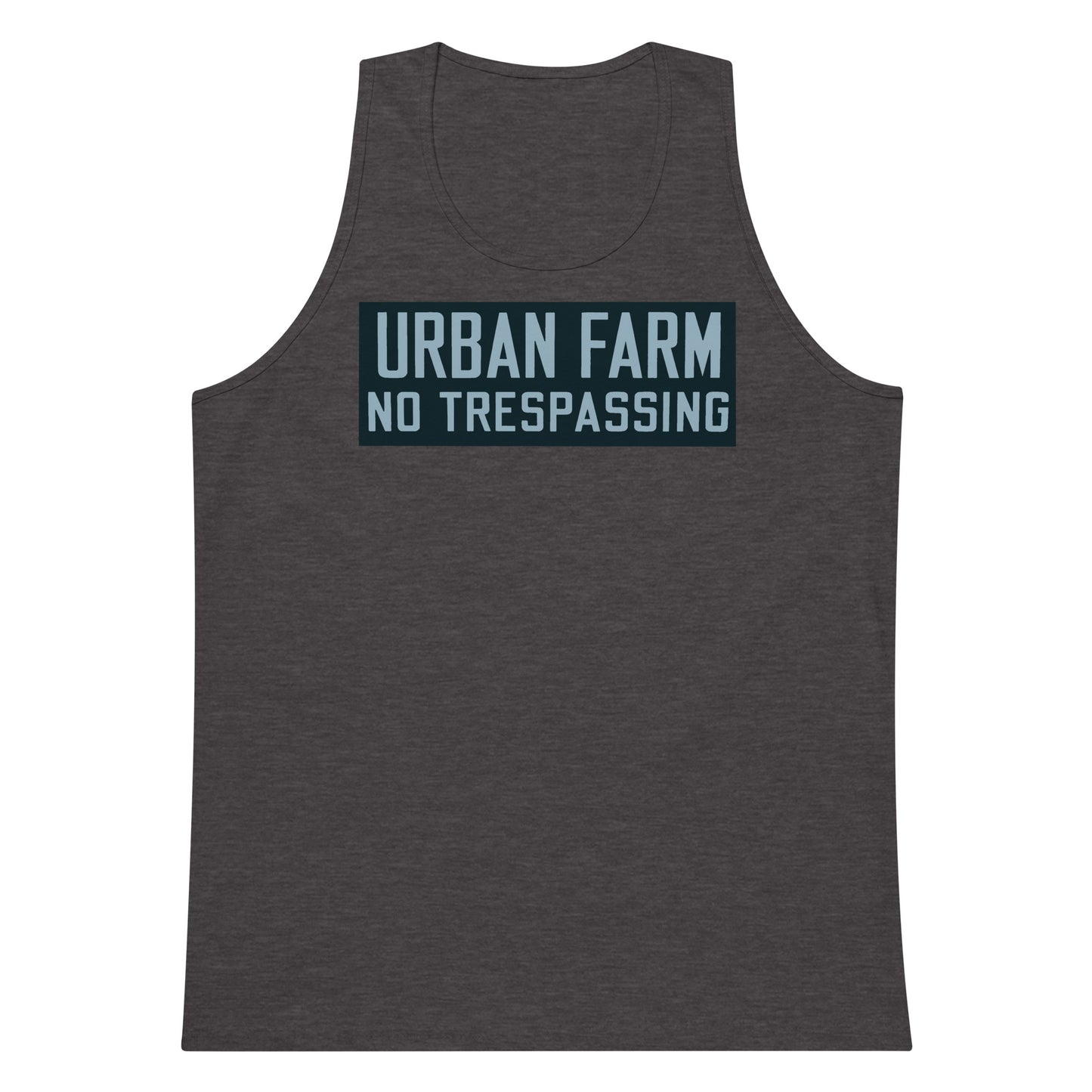 Retro Urban Farm Sign Porcelain Style Men’s premium tank top