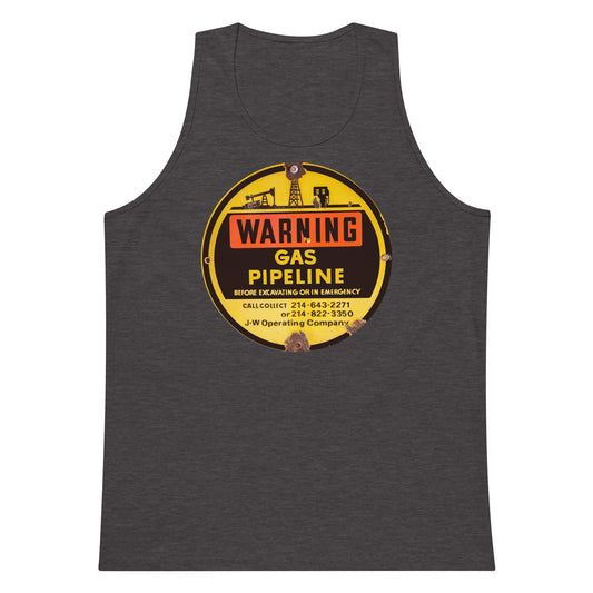 Retro Gas Warning Sign Tin Men’s premium tank top