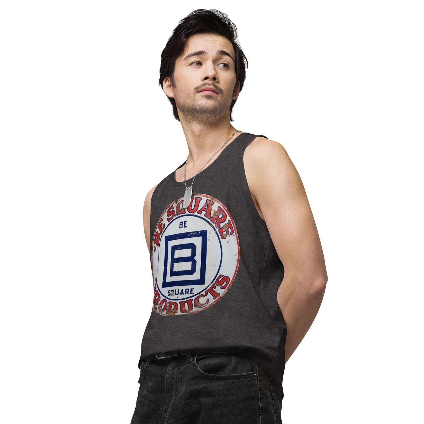 B Square Design Porcelain Men’s premium tank top